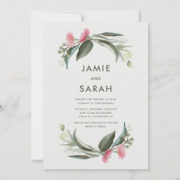 Australian Native Gum Blossom Wedding Invitation