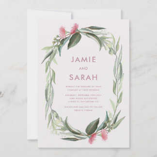 Australian Native Gum Blossom Wedding Invitation