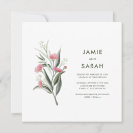 Australian Native Gum Blossom Wedding Invitation