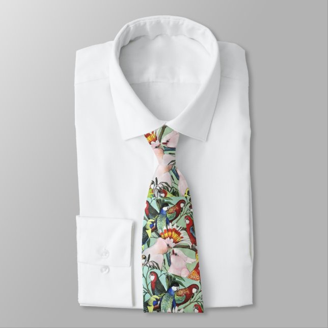 Australian Native Parrots Neck Tie (Tied)