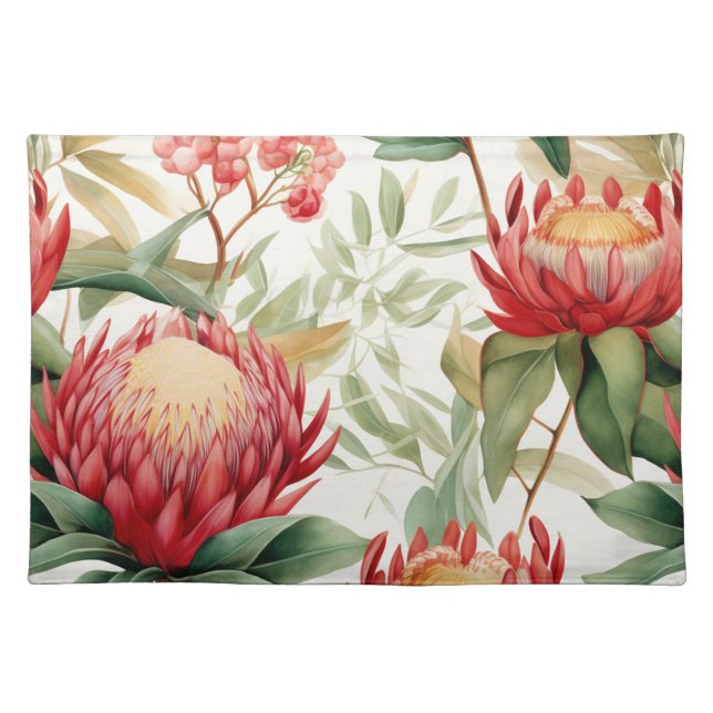 Australian Native Protea Flower II Cloth Placemat (Front)