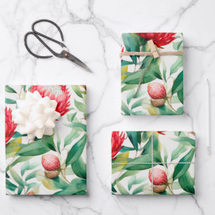 Australian Native Protea Flower Wrapping Paper Sheets