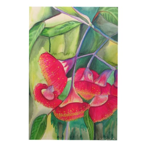 Australian native red flowering gumnuts art