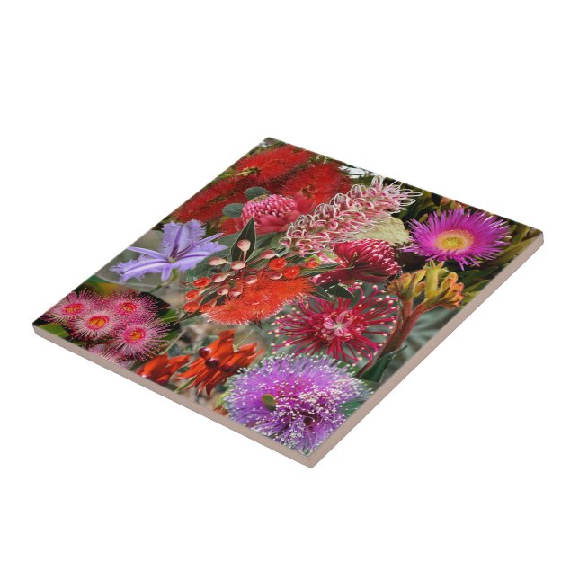 Australian Native Wild Flowers Ceramic Tile (Side)