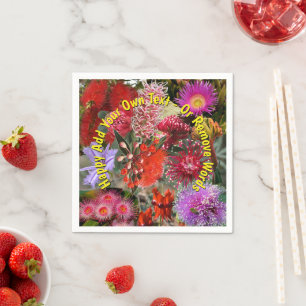 Australian Native Wild Flowers Cocktail Napkins