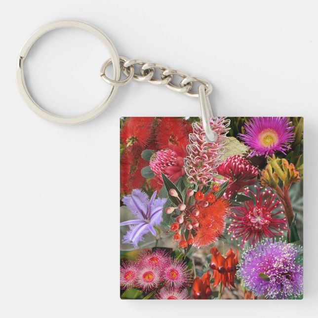 Australian Native Wild Flowers Keychain (Front)