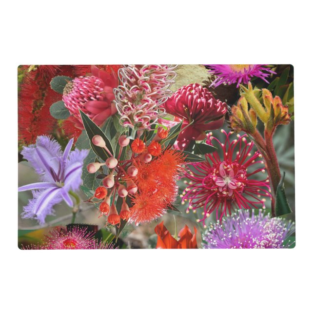 Australian Native Wild Flowers Laminated Placemat (Front)