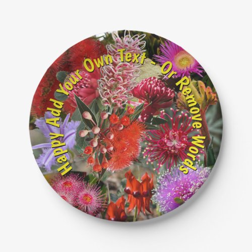 Australian Native Wild Flowers Small 7 Paper Plates