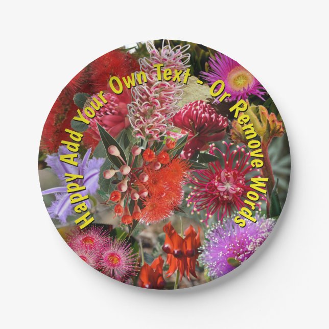 Australian Native Wild Flowers Small 7" Paper Plates (Front)