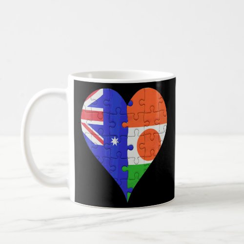 Australian Nigerien Flag Heart  Coffee Mug