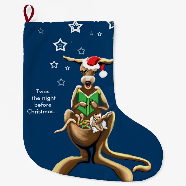 Australian Night before Christmas Large Christmas Stocking (Front)