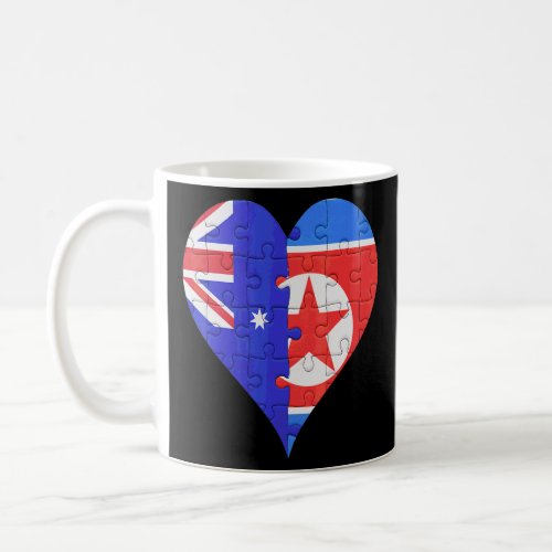 Australian North Korean Flag Heart  Coffee Mug