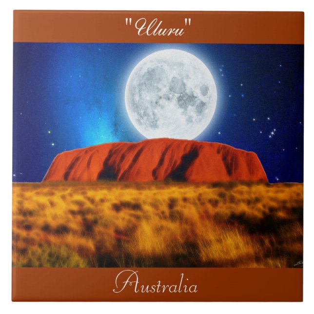 Australian Outback Ayers Rock "Uluru 6' Art Tile (Front)