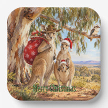 Australian Outback Christmas Kangaroo Family