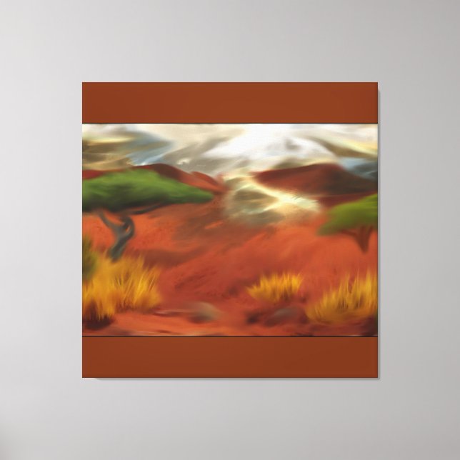 Australian Outback Dawn Abstract Art Canvas Print (Front)