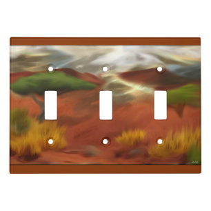 Australian Outback Dawn Abstract Art Light Switch Cover