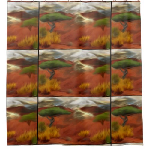 Australian Outback Dawn Abstract Art Shower Curtain