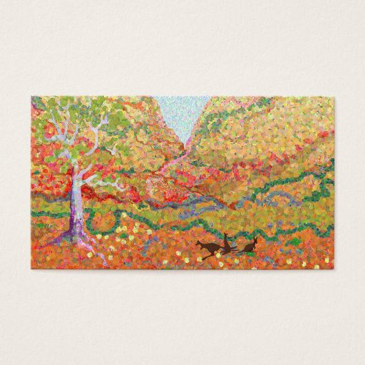 Australian outback landscape art with kangaroos (Front)