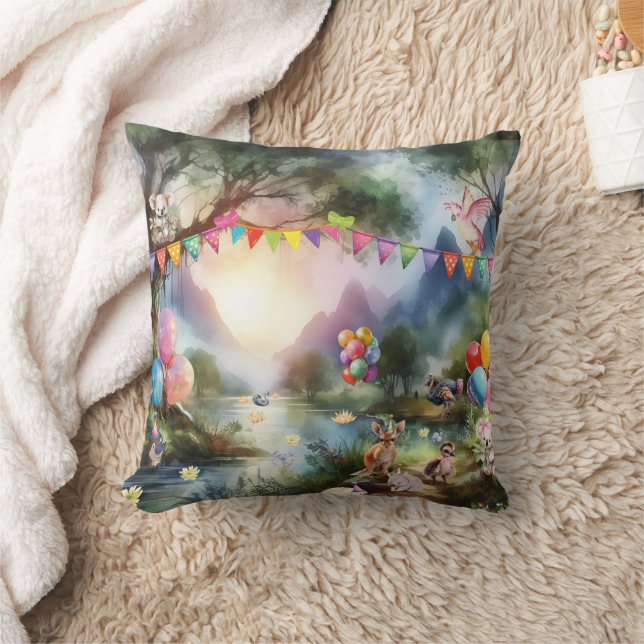 Australian Outback Party Throw Pillow (Blanket)