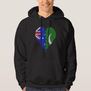 Australian Pakistani Flag Heart Hoodie