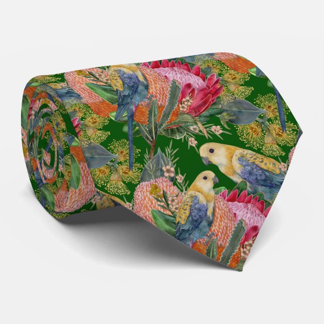 Australian Pale-headed Rosella  Neck Tie (Rolled)