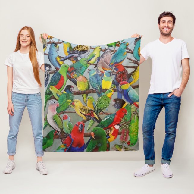 Australian Parakeets Fleece Blanket (In Situ)
