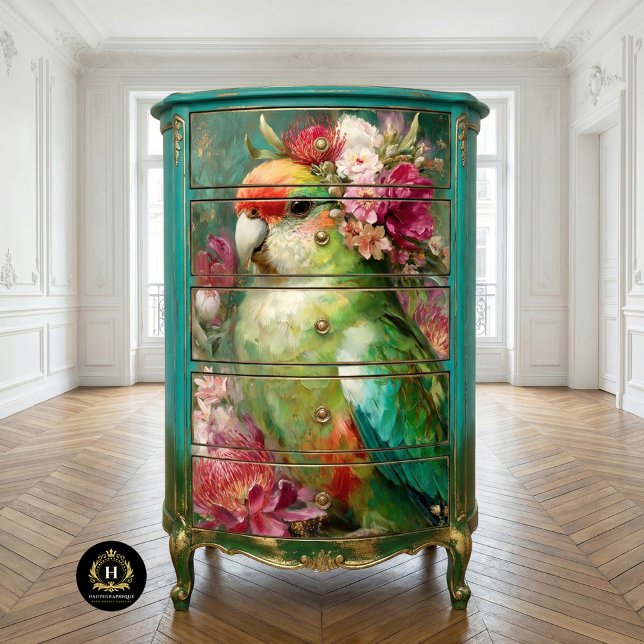 Australian Parrot Native Floral Crown Decoupage Tissue Paper (Creator Uploaded)