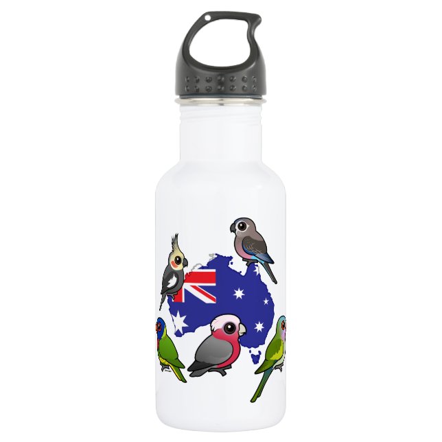Australian Parrots Stainless Steel Water Bottle (Front)