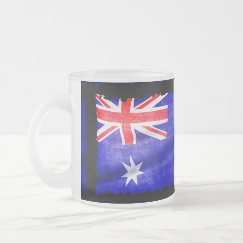 Australian Patriotic Flag of Australia for Aussies Frosted Glass Coffee Mug