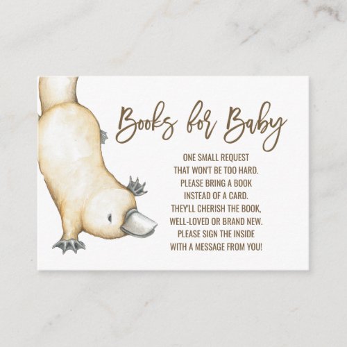 Australian Platypus Books for Baby Enclosure Card