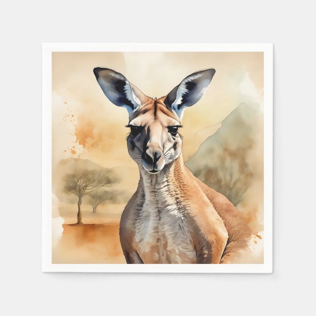 Australian Portrait Kangaroo Napkins (Front)