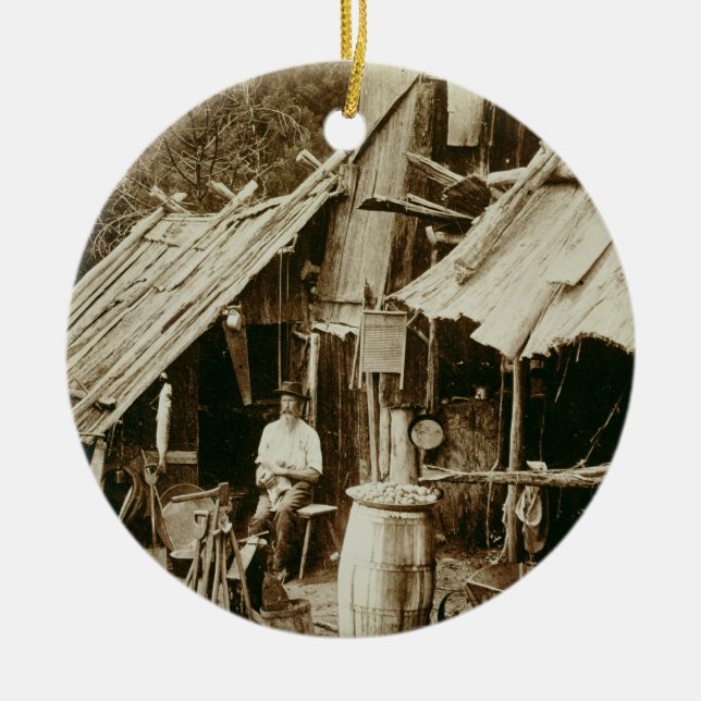 Australian prospector, c.1880s (sepia photo) ceramic ornament (Front)