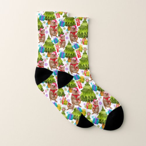 Australian Quokka Christmas  Socks