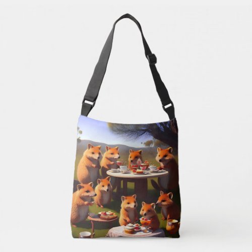 Australian Quokka Tea Party Unisex Crossbody Bag