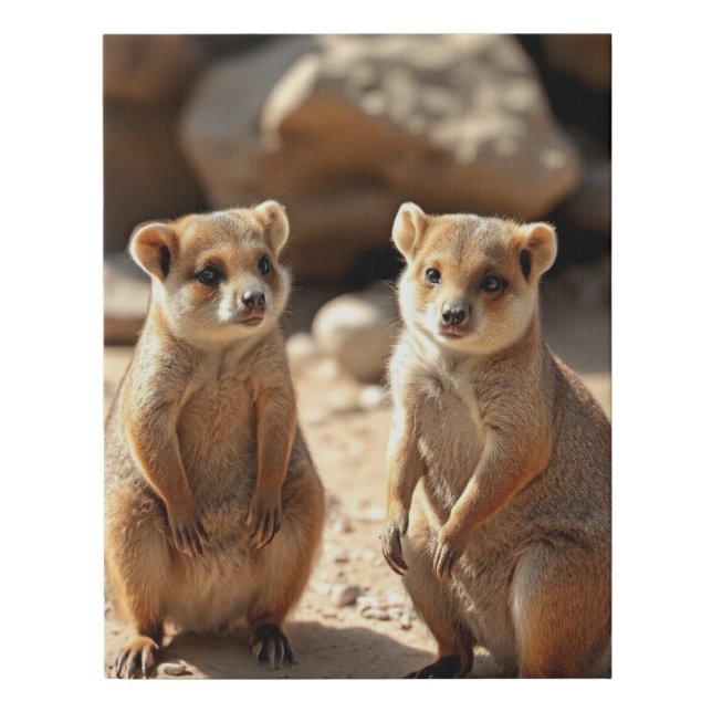 Australian Quokka Twins, Faux Canvas Print (Front)