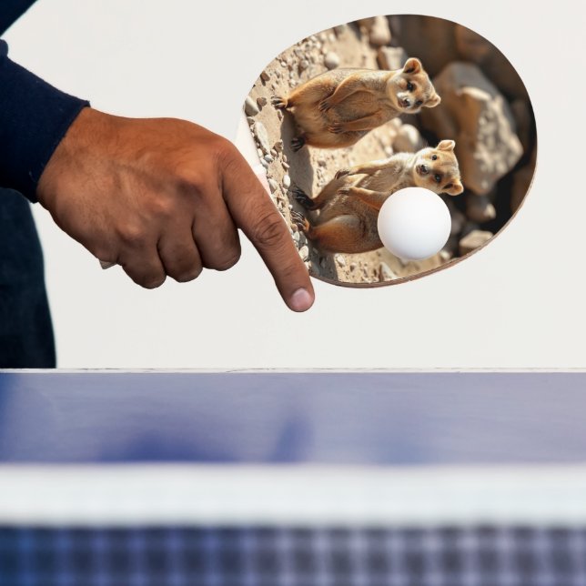 Australian Quokka Twins, Ping Pong Paddle (Insitu)
