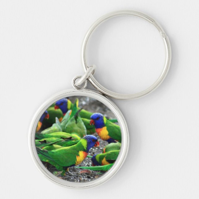 Australian Rainbow Lorikeets Keychain (Front)