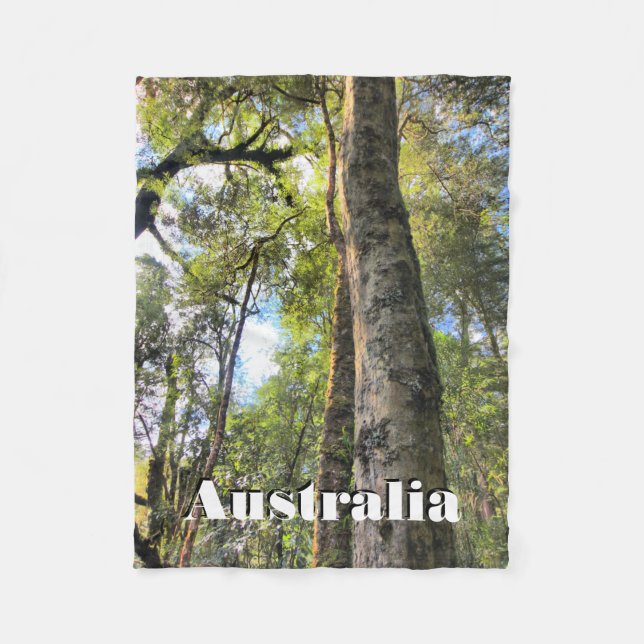 Australian Rainforest Eucalyptus Gum Trees Fleece Blanket (Front)