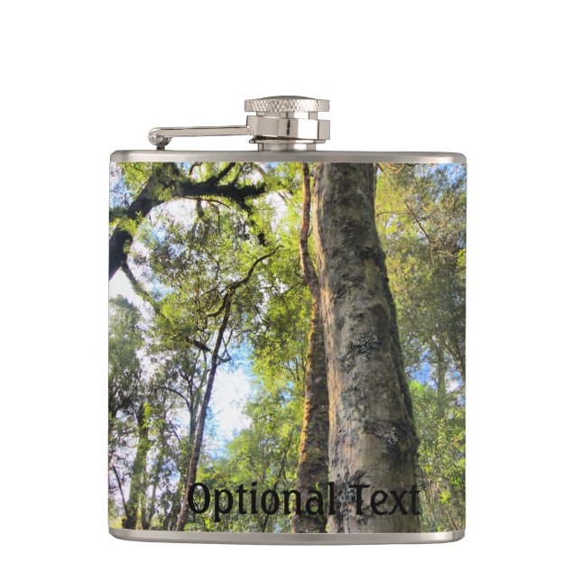 Australian Rainforest Eucalyptus Gum Trees Hip Flask (Front)