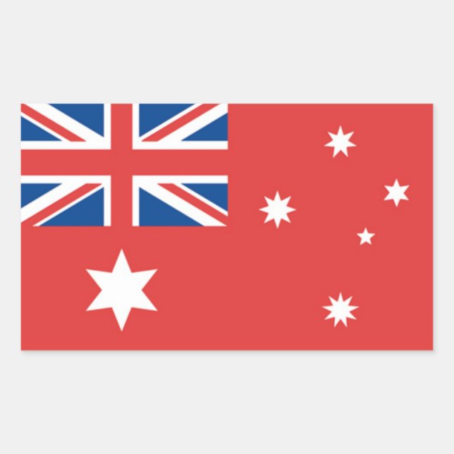 Australian Red Ensign Rectangular Sticker (Front)