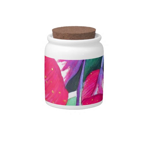 Australian red flowering gumnuts watercolor art candy jar