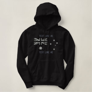 Australian Rocker Flag Embroidery Embroidered Hoodie