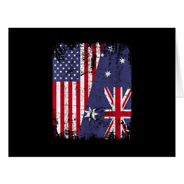 AUSTRALIAN ROOTS  Half American Flag AUSTRALIA  (Front Horizontal)