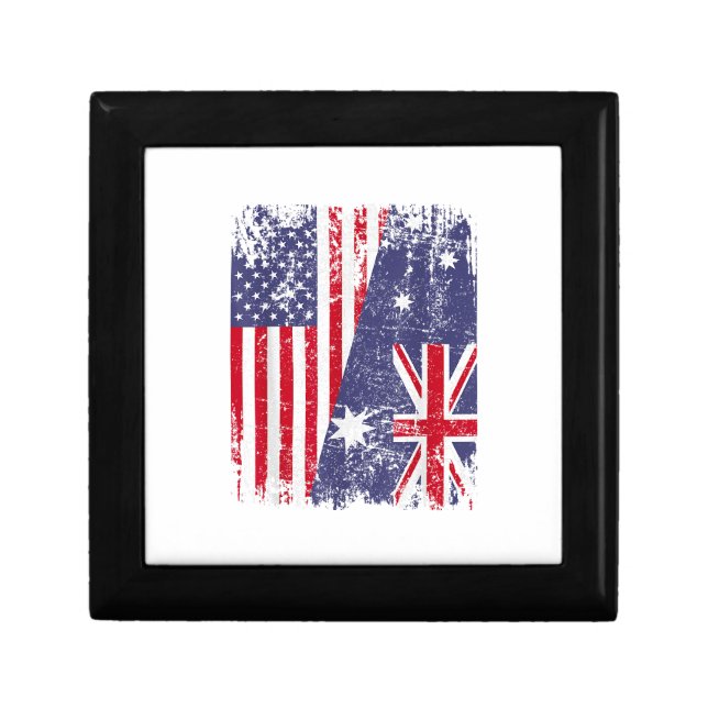 AUSTRALIAN ROOTS  Half American Flag AUSTRALIA  Gift Box (Front)