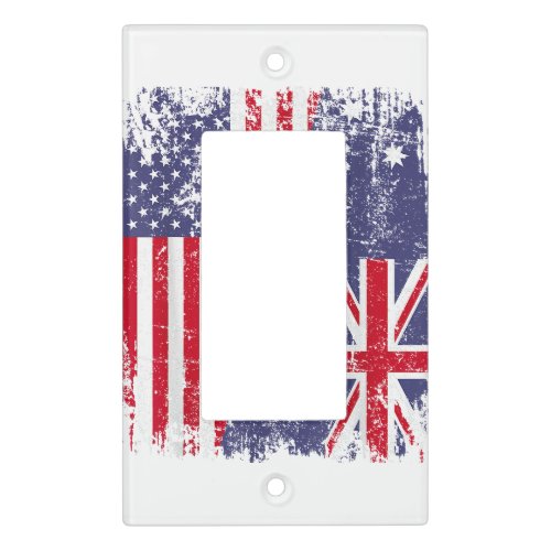 AUSTRALIAN ROOTS  Half American Flag AUSTRALIA  Light Switch Cover