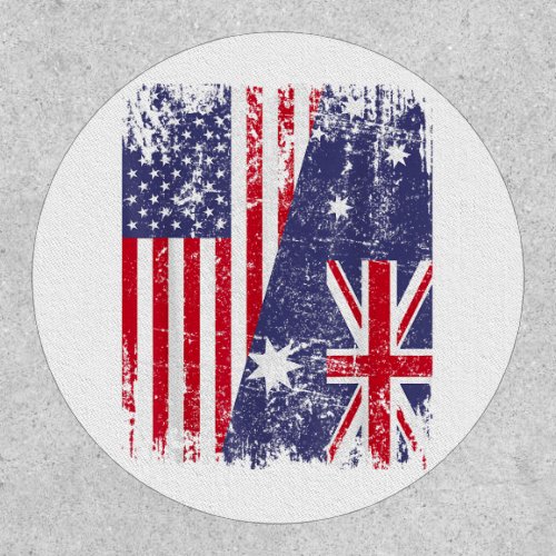 AUSTRALIAN ROOTS  Half American Flag AUSTRALIA  Patch