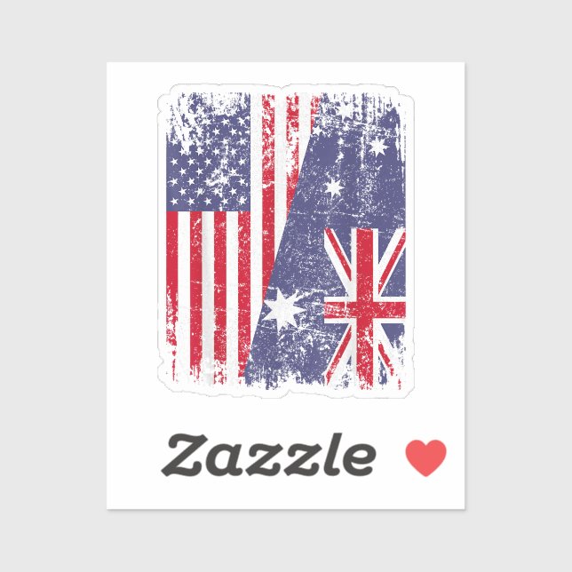 AUSTRALIAN ROOTS  Half American Flag AUSTRALIA  Sticker (Sheet)