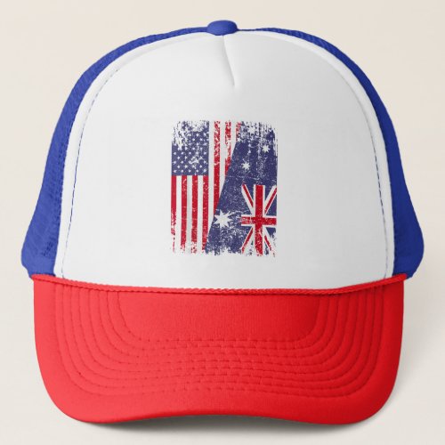 AUSTRALIAN ROOTS  Half American Flag AUSTRALIA  Trucker Hat