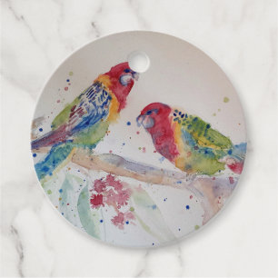 Australian Rosella Parrot Watercolour art Favor Tags
