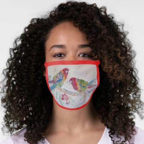 Australian Rosella Parrot Watercolour Face Mask